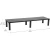Mind Reader Dual Monitor Stand, Storage Shelf, Desktop Organizer, Riser, Office, 38.5″ L x 11″ W x 10.5-12.5″ H, Black(Black)