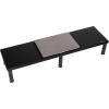 Mind Reader Dual Monitor Stand, Storage Shelf, Desktop Organizer, Riser, Office, 38.5″ L x 11″ W x 10.5-12.5″ H, Black(Black)