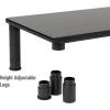 Mind Reader Dual Monitor Stand, Storage Shelf, Desktop Organizer, Riser, Office, 38.5″ L x 11″ W x 10.5-12.5″ H, Black(Black)