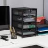Mind Reader File Storage Drawers, Desktop Organizer, File Storage, Office, Metal Mesh, 10.25″L x 12.375″W x 16″H, Black