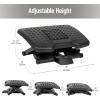 Mind Reader Foot Rest, Under Desk, Ergonomic, Hydraulic Height Adjustable, Ottoman, Office, Foam, 16.75″ L x 7.5″ W x 3.75″ H, Black(Massager Footrest)