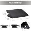 Mind Reader Foot Rest, Under Desk, Ergonomic, Hydraulic Height Adjustable, Ottoman, Office, Foam, 16.75″ L x 7.5″ W x 3.75″ H, Black(Plastic Foot Rest)