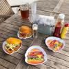 Mind Reader French Fry Serving Set, Hosting Essentials, Outdoor Kitchen, Melamine, 4.75″ L x 3.25″ W x 6.75″ H, 4 pcs, White(Cheeseburger)
