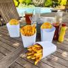 Mind Reader French Fry Serving Set, Hosting Essentials, Outdoor Kitchen, Melamine, 4.75″ L x 3.25″ W x 6.75″ H, 4 pcs, White(French Fry)