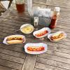 Mind Reader French Fry Serving Set, Hosting Essentials, Outdoor Kitchen, Melamine, 4.75″ L x 3.25″ W x 6.75″ H, 4 pcs, White(Hot Dog)