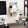 Mind Reader Hanging Accessory Organizer, Adhesive Wall-Mounted Shelf with Hooks for Home, Office, Dorm, or Bathroom, Metal, Tan(Tan)