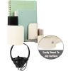 Mind Reader Hanging Accessory Organizer, Adhesive Wall-Mounted Shelf with Hooks for Home, Office, Dorm, or Bathroom, Metal, Tan(Tan)