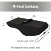 Mind Reader Heated Air-Cloud Lumbar Cushion, Ergonomic Memory Foam Back Support Pillow with Adjustable Heat Settings and Timer, Black