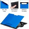 Mind Reader Lap Desk Laptop Stand, Bed Tray, Collapsible, Cushion, Portable, Dorm, Plastic, 14.75″L x 11″W x 7.3″H, Black(Blue)
