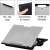 Mind Reader Lap Desk Laptop Stand, Bed Tray, Collapsible, Cushion, Portable, Dorm, Plastic, 14.75″L x 11″W x 7.3″H, Black(Gray)
