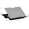 Mind Reader Lap Desk Laptop Stand, Bed Tray, Collapsible, Cushion, Portable, Dorm, Plastic, 14.75″L x 11″W x 7.3″H, Black(Gray)