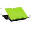 Mind Reader Lap Desk Laptop Stand, Bed Tray, Collapsible, Cushion, Portable, Dorm, Plastic, 14.75″L x 11″W x 7.3″H, Black(Green)