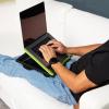 Mind Reader Lap Desk Laptop Stand, Bed Tray, Collapsible, Cushion, Portable, Dorm, Plastic, 14.75″L x 11″W x 7.3″H, Black(Green)