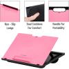 Mind Reader Lap Desk Laptop Stand, Bed Tray, Collapsible, Cushion, Portable, Dorm, Plastic, 14.75″L x 11″W x 7.3″H, Black(Pink)
