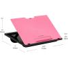Mind Reader Lap Desk Laptop Stand, Bed Tray, Collapsible, Cushion, Portable, Dorm, Plastic, 14.75″L x 11″W x 7.3″H, Black(Pink)