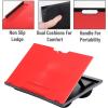 Mind Reader Lap Desk Laptop Stand, Bed Tray, Collapsible, Cushion, Portable, Dorm, Plastic, 14.75″L x 11″W x 7.3″H, Black(Red)