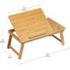 Mind Reader Lap Desk Laptop Stand, Bed Tray, Dorm Room, Folding Legs, Rayon From Bamboo, 19.75″L x 12″W x 8.25″H, Brown(Brown)