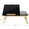 Mind Reader Lap Desk Laptop Stand, Bed Tray, Dorm Room, Folding Legs, Rayon From Bamboo, 21.25″L x 13.19″W x 8.25″H, Black