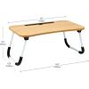 Mind Reader Lap Desk Laptop Stand, Bed Tray, Folding Legs, Couch Table, Portable, MDF, 23.25″ L x 13.75″ W x 10.5″ H, Beige(Beige)