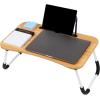 Mind Reader Lap Desk Laptop Stand, Bed Tray, Folding Legs, Couch Table, Portable, MDF, 23.25″ L x 13.75″ W x 10.5″ H, Beige(Beige)