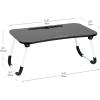 Mind Reader Lap Desk Laptop Stand, Bed Tray, Folding Legs, Couch Table, Portable, MDF, 23.25″ L x 13.75″ W x 10.5″ H, Beige(Black)