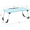 Mind Reader Lap Desk Laptop Stand, Bed Tray, Folding Legs, Couch Table, Portable, MDF, 23.25″ L x 13.75″ W x 10.5″ H, Beige(Blue)