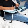 Mind Reader Lap Desk Laptop Stand, Bed Tray, Folding Legs, Couch Table, Portable, MDF, 23.25″ L x 13.75″ W x 10.5″ H, Beige(Blue)