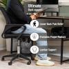 Mind Reader Lumbar Support Pillow with Air-Cloud Technology, Office Chair Back Cushion, Memory Foam, Black