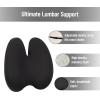 Mind Reader Lumbar Support Pillow with Air-Cloud Technology, Office Chair Back Cushion, Memory Foam, Black