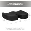 Mind Reader Memory Foam Seat Cushion with Air-Cloud Technology, Sciatica, Coccyx & Hip Pain Relief, Office, Memory Foam, Black(Classic Black)