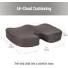 Mind Reader Memory Foam Seat Cushion with Air-Cloud Technology, Sciatica, Coccyx & Hip Pain Relief, Office, Memory Foam, Black(Classic Gray)