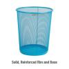 Mind Reader Mesh Trash Can, 16.65L (4.4 gal), Waste Paper Basket, Round, Office, Metal Mesh, 11.5″ L x 11.5″ W x 13.75″ H, Yellow(Blue)