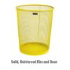 Mind Reader Mesh Trash Can, 16.65L (4.4 gal), Waste Paper Basket, Round, Office, Metal Mesh, 11.5″ L x 11.5″ W x 13.75″ H, Yellow(Yellow)
