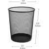 Mind Reader Mesh Trash Can, 16.65L (4.4 gal), Waste Paper Basket, Round, Office, Metal Mesh, White(Black)
