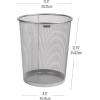 Mind Reader Mesh Trash Can, 16.65L (4.4 gal), Waste Paper Basket, Round, Office, Metal Mesh, White(Silver)