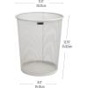 Mind Reader Mesh Trash Can, 16.65L (4.4 gal), Waste Paper Basket, Round, Office, Metal Mesh, White(White)