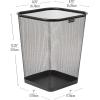 Mind Reader Mesh Trash Can, Waste Paper Basket, Square, Office, Metal Mesh, 9.75″L x 9.75″W x 12.25″H, Set of 2, Black(Black)