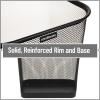 Mind Reader Mesh Trash Can, Waste Paper Basket, Square, Office, Metal Mesh, 9.75″L x 9.75″W x 12.25″H, Set of 2, Black(Classic Black)