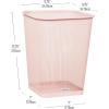 Mind Reader Mesh Trash Can, Waste Paper Basket, Square, Office, Metal Mesh, 9.75″L x 9.75″W x 12.25″H, Set of 2, Black(Pink)
