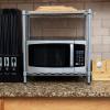 Mind Reader Microwave Shelf, Storage Shelves, Countertop Organizer, Kitchen Rack, Metal, 22.75″L x 13.25″W x 21.25″H, Silver