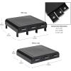 Mind Reader Monitor Stand, 3 Storage Drawers, Desktop Organizer, Riser, Office, 13.5″L x 13″W x 4″H, Set of 2, Black(Black)