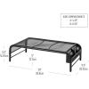 Mind Reader Monitor Stand, Ventilated Laptop Riser, Desktop Organizer, Side Storage, Metal Mesh, 20″L x 11.5″W x 5.5″H, Silver(Black)