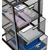 Mind Reader Multipurpose Cart with Drawers, Rolling Office Organizer and Storage Cabinet, Metal Mesh, Black(3-Drawers)
