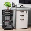 Mind Reader Multipurpose Cart with Drawers, Rolling Office Organizer and Storage Cabinet, Metal Mesh, Black(5-Drawers)