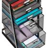 Mind Reader Multipurpose Cart with Drawers, Rolling Office Organizer and Storage Cabinet, Metal Mesh, Black(5-Drawers)