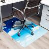 Mind Reader Office Chair Mat for Carpet, Under Desk Protector, Polycarbonate, 35.25″ L x 47.25″ W x 0.0625″ H, Clear with Black Art(Head in the Clouds Art)