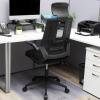 Mind Reader Office Chair with Wheels, Height Adjustable, Desk Chair, Computer Chair, 22.5″ L x 22.5″ W x 33-37″ H, Black(Black 23.5″l X 20″w X 45-49″h)