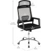Mind Reader Office Chair with Wheels, Height Adjustable, Desk Chair, Computer Chair, 22.5″ L x 22.5″ W x 33-37″ H, Black(Black 23″l X 20″w X 44-48″h)