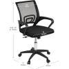 Mind Reader Office Chair with Wheels, Height Adjustable, Desk Chair, Computer Chair, 22.5″ L x 22.5″ W x 33-37″ H, Black(Black 23″l X 21″w X 34.25-38″h)