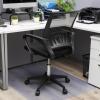 Mind Reader Office Chair with Wheels, Height Adjustable, Desk Chair, Computer Chair, 22.5″ L x 22.5″ W x 33-37″ H, Black(Black 23″l X 21″w X 34.25-38″h)